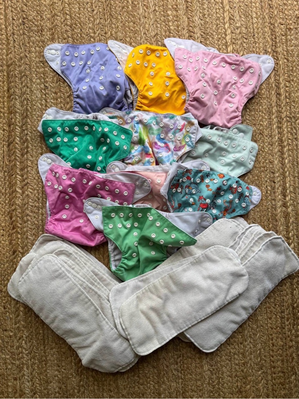 Cloth diaper bundle with inserts